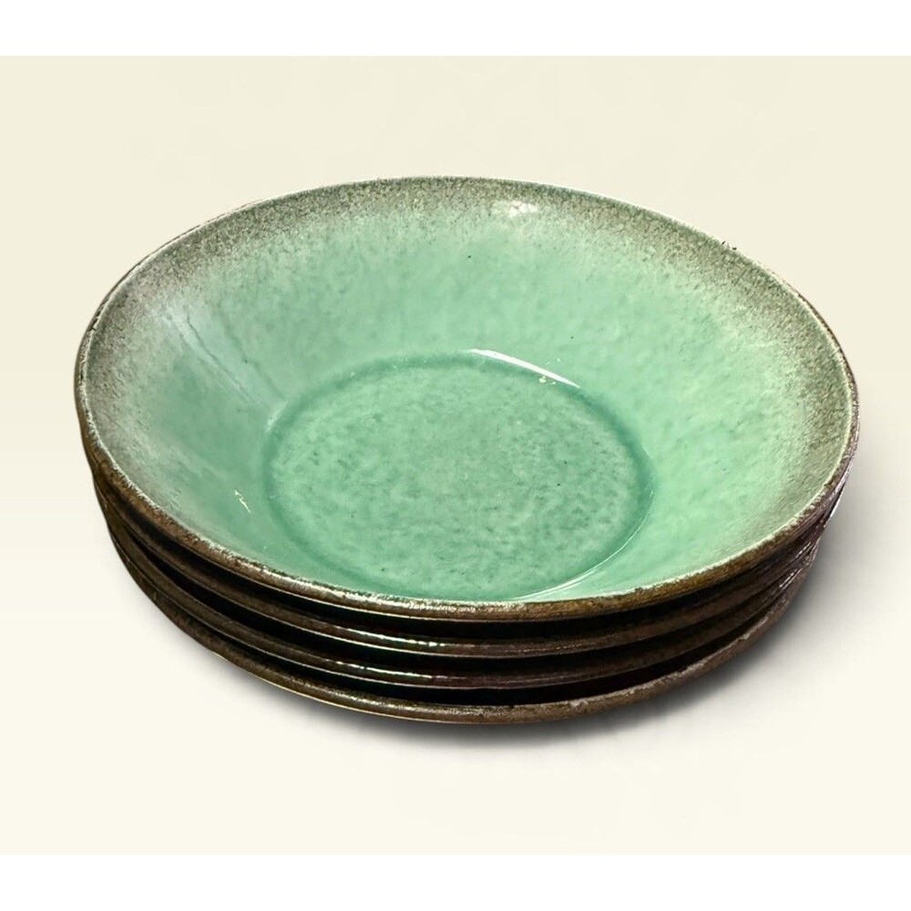 Gibson Elite Green Lantern Double Bowl Terracotta Dinner Bowls (Set Of 4) 8-inch